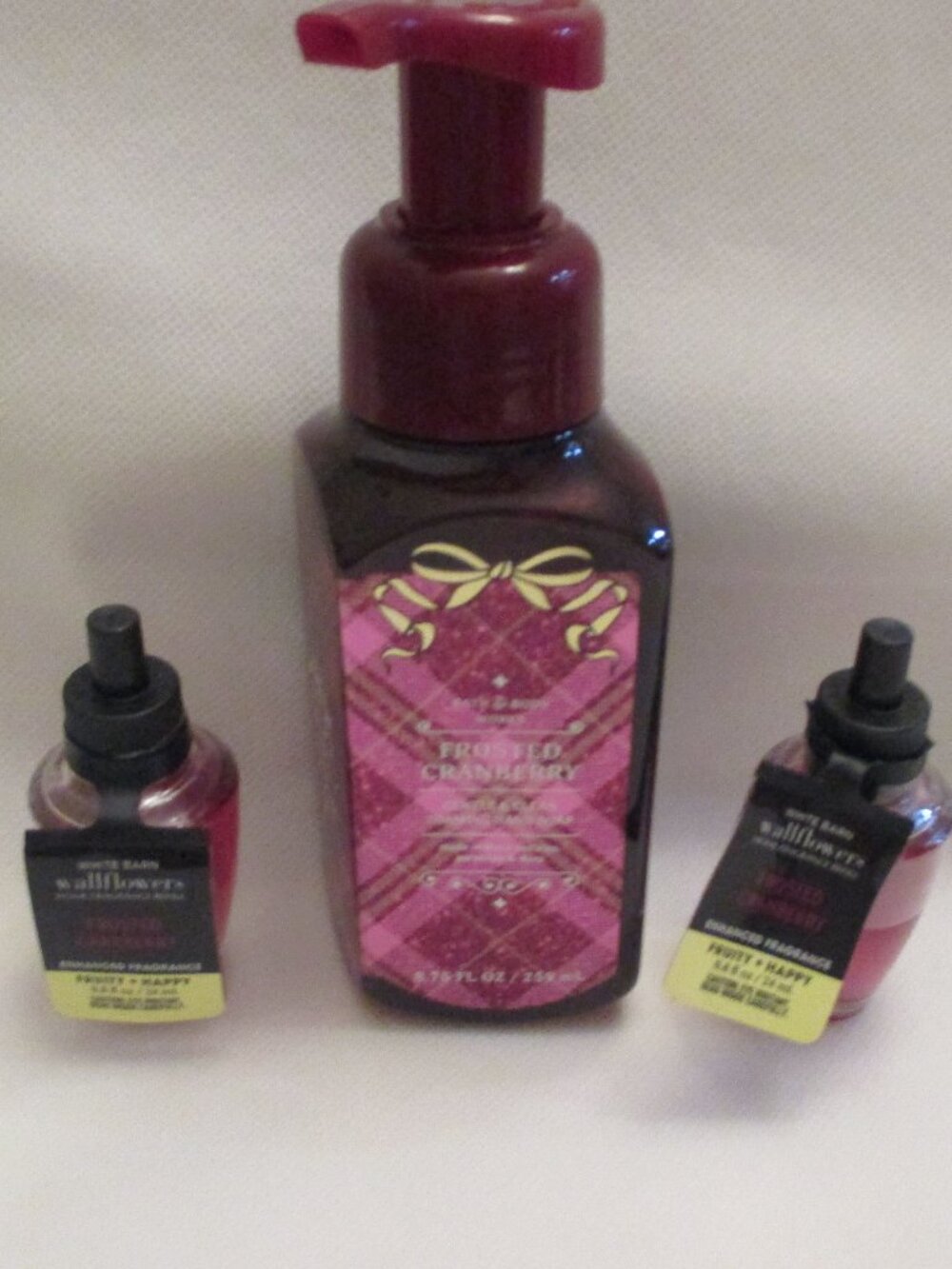 3 pc Bath & Body Works Frosted  Cranberry bundle -  Wallflowers & Hand Soap